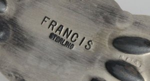 画像4: ナバホ族　Melvin Francis キングマンターコイズ　スタンプワーク　シルバー&ブラス（真鍮）　ペンダント　２