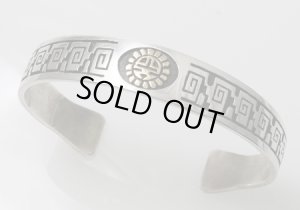 画像1: ホピ族　Jason Takala　14Kサンフェイス＆ウォーター　モチーフ　オーバレイ　バングル