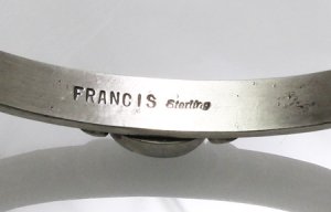 画像5: ナバホ族　Melvin Francis ソノランゴールドターコイズ　スタンプワーク　バングル