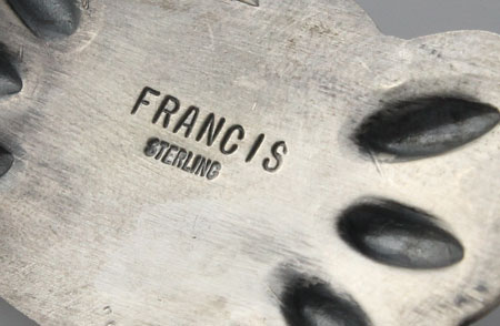 画像4: ナバホ族　Melvin Francis キングマンターコイズ　スタンプワーク　シルバー&ブラス（真鍮）　ペンダント　１